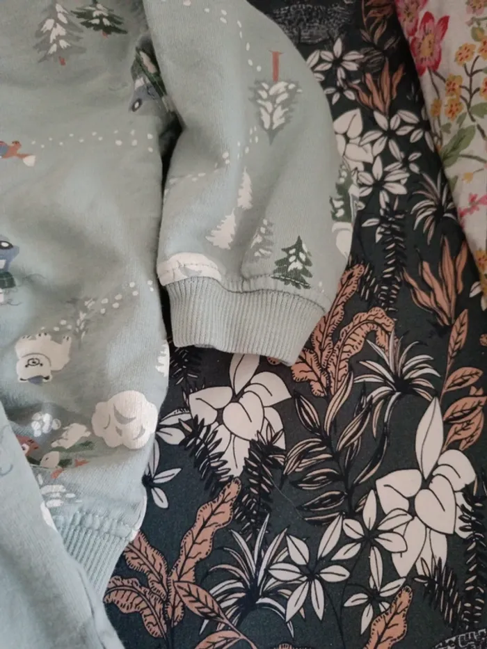 Ensemble pull et pantalon turquoise hiver H&M 86cm - photo numéro 7