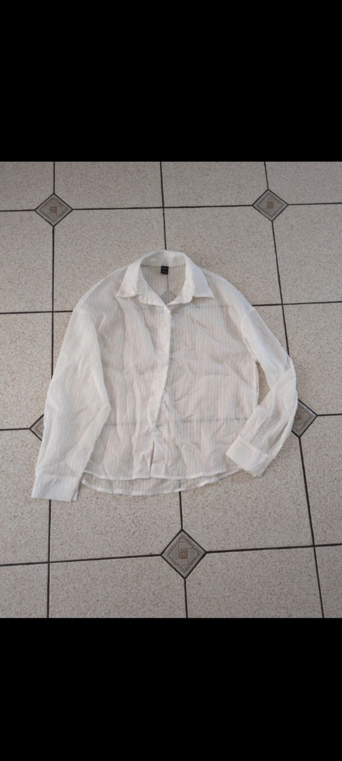 Chemise femme Shein 38 transparente blanc