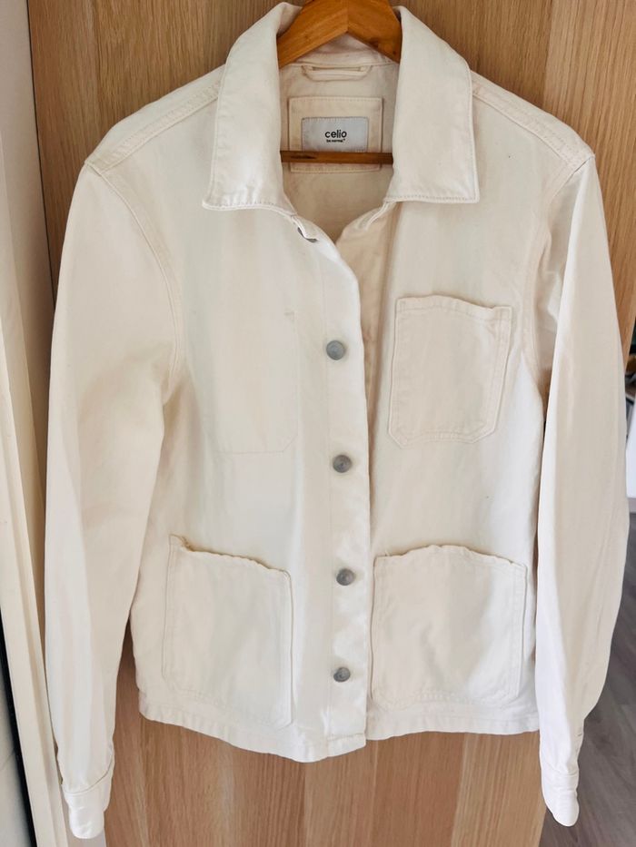 Veste en jean beige Homme Celio taille S - photo numéro 1