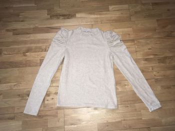pull beige brodé de perles zara nickel M