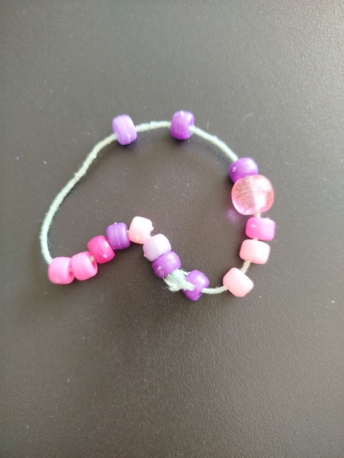 Bracelet perles rose et violet