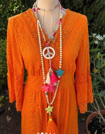 Robe longue bohème chic en dentelle