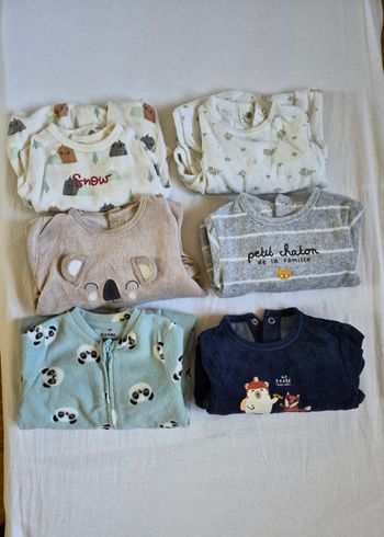 Lot de 6 Pyjamas velours 3 mois kiabi