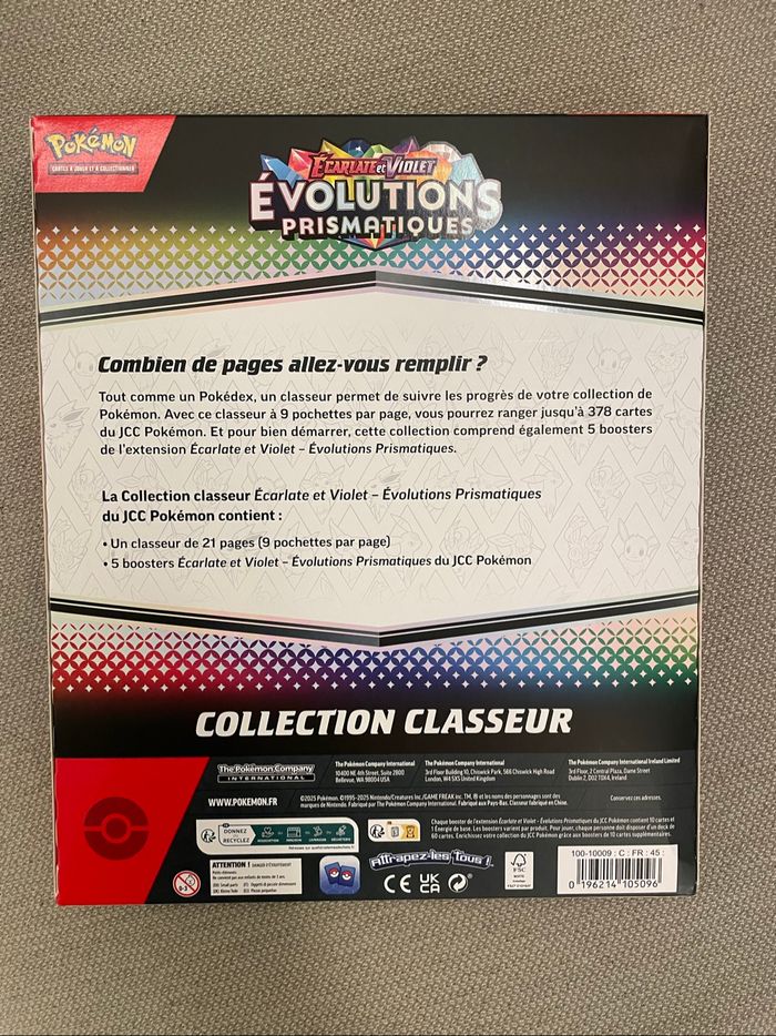 Coffret Collection Classeur Pokémon Évolutions Prismatiques EV8.5 Neuf FR Scellé - photo numéro 2