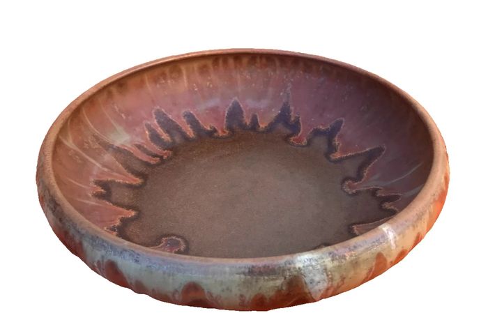 Coupe Céramique émaillée Denbac (Vierzon) Grès flammé à coulures