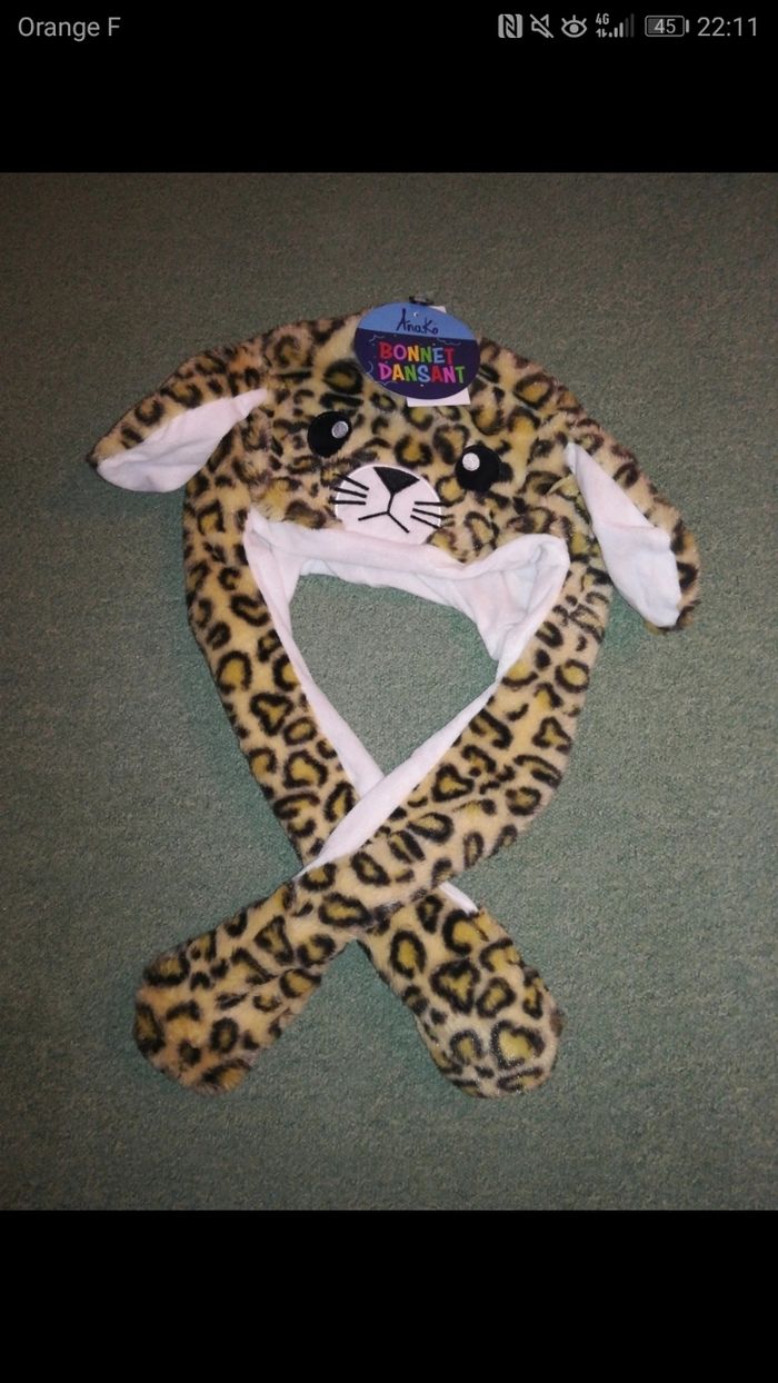 Bonnet dansant léopard, taille unique, neuf avec étiquette - photo numéro 2