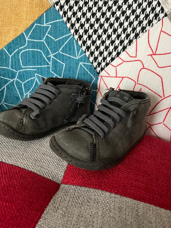 Camper peu enfant, cuir, taille 25, mixte noir/marine