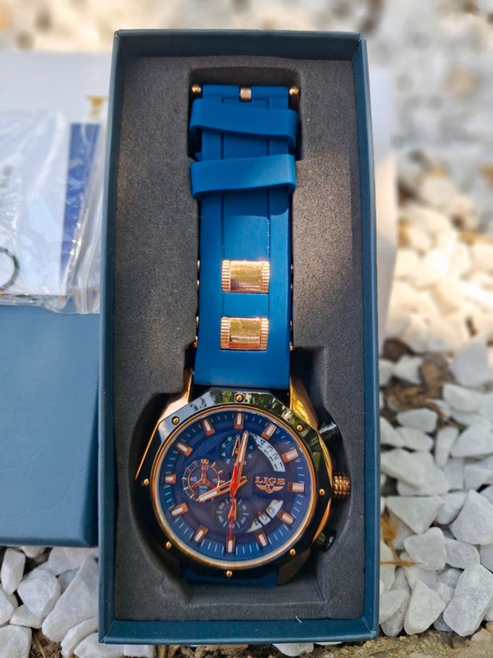 Montre Lige homme bleue neuve - photo numéro 2