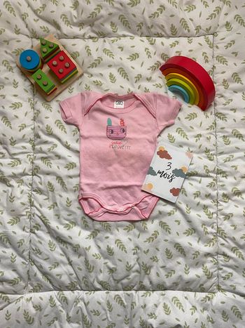 body manches courtes rose mots d'enfants 3 mois