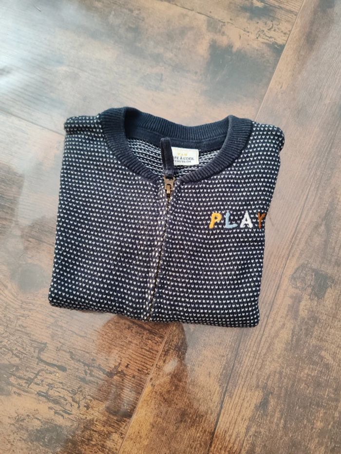 Gilet zippé noir et blanche 23 mois tao