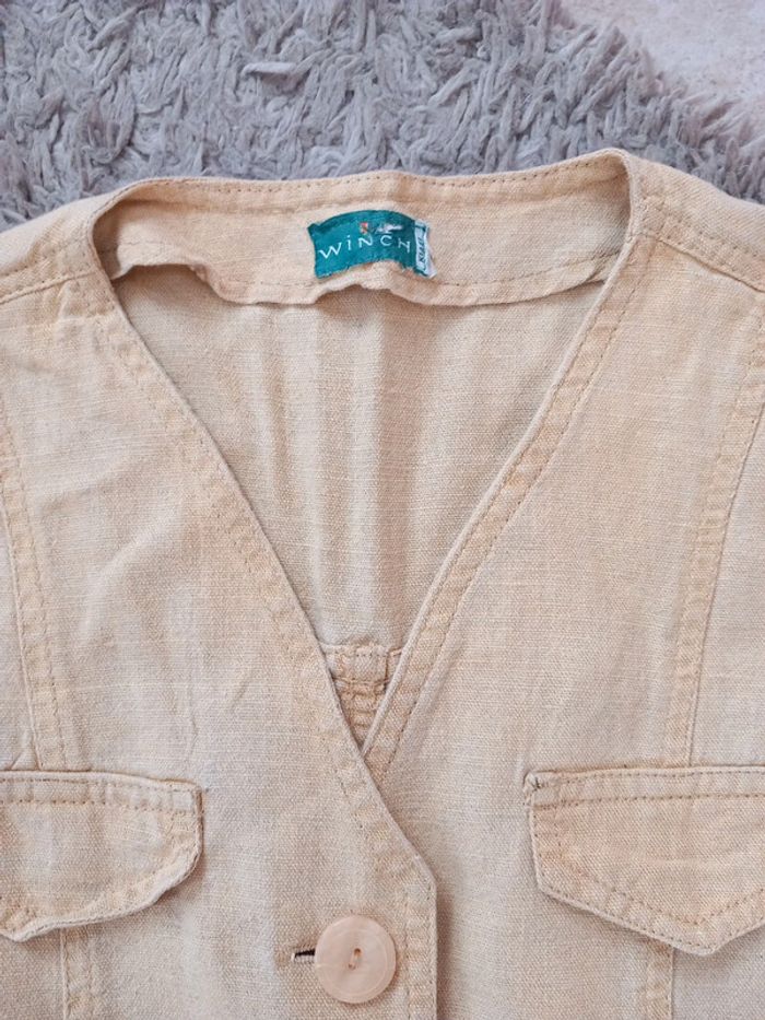 🚪gilet bolero tunique lin T40/42 Kiabi coton - photo numéro 3