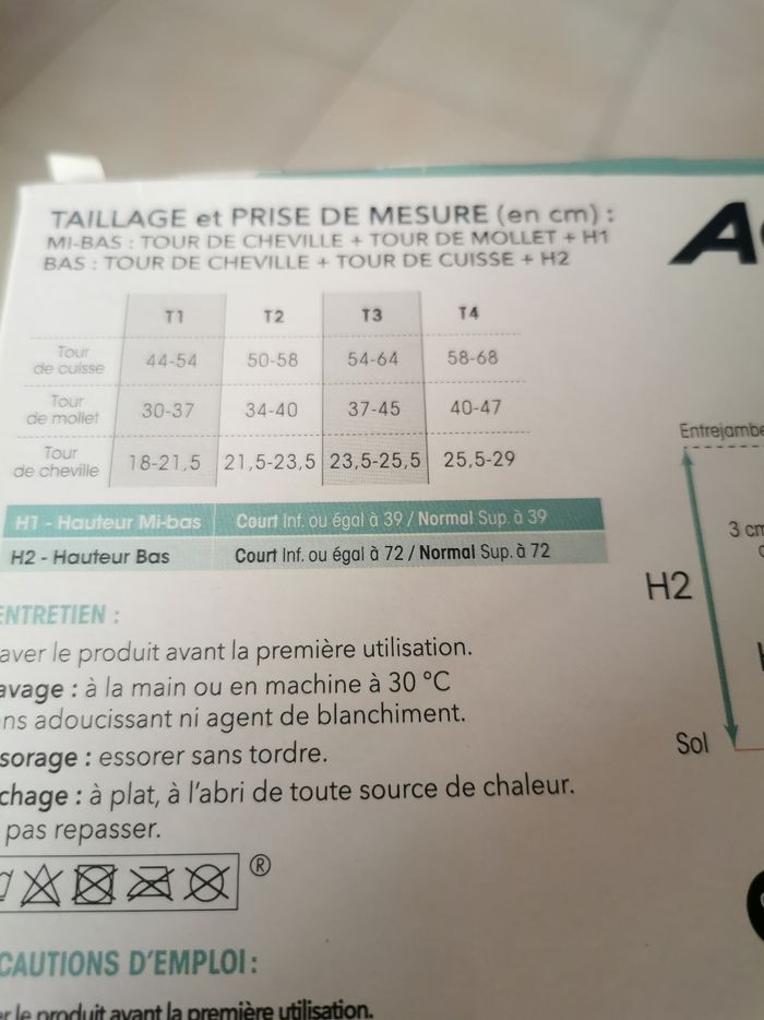 Lot de 2 paires de mi bas Actys 10 femme taille 4 - photo numéro 5