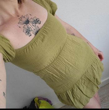 Robe coupe Babydoll verte