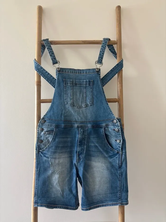 Combi short en jeans