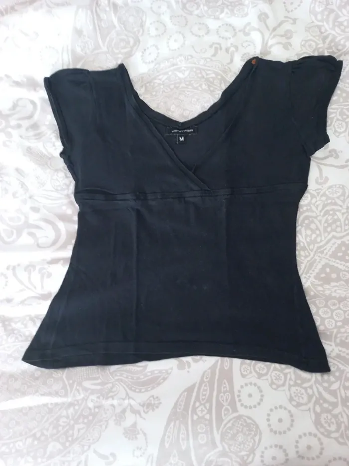 Tee-shirt noir M Jennyfer manches courtes - photo numéro 3