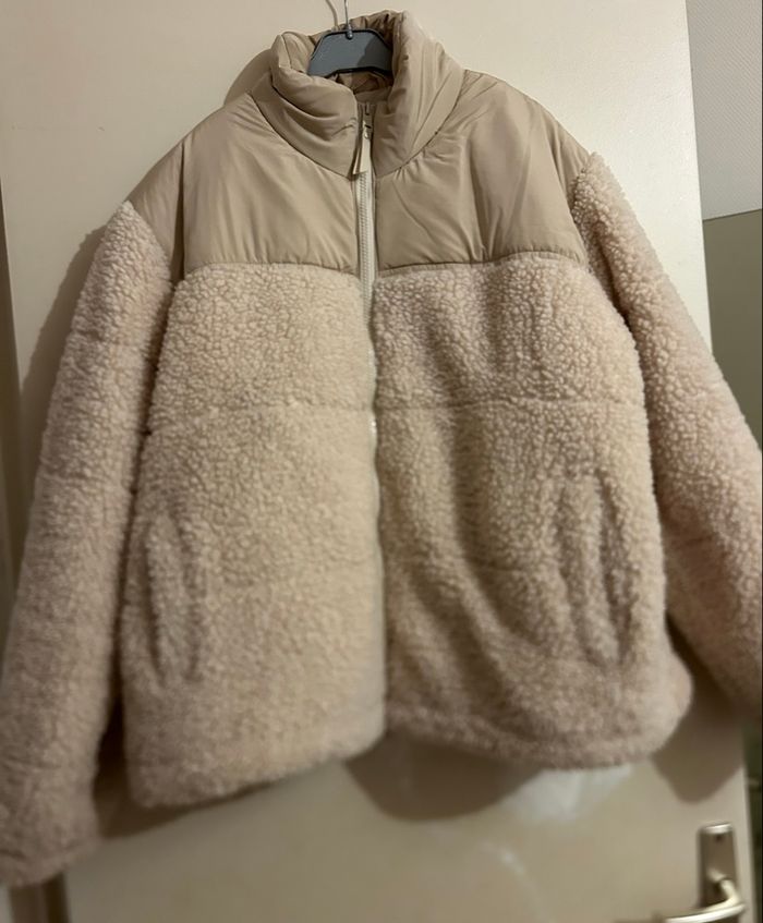 Doudoune polaire femme beige