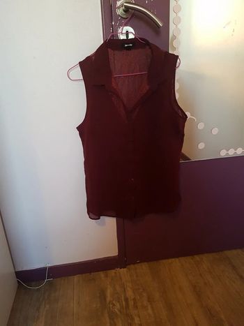 Blouse manches courtes bordeaux