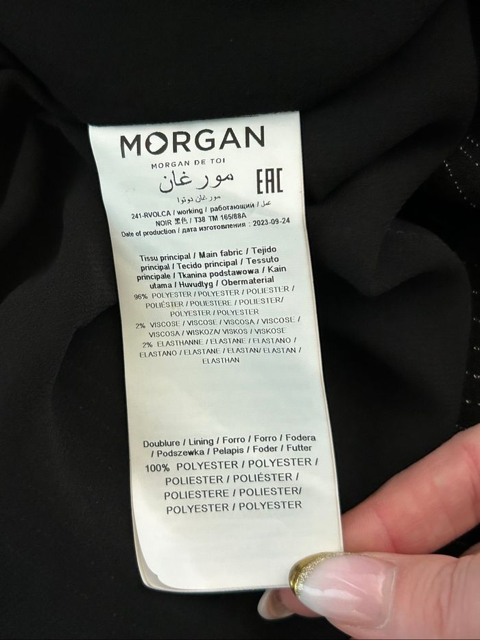 Robe portefeuille noire neuve avec rayures Morgan taille 38 (valeur 75€) - photo numéro 10