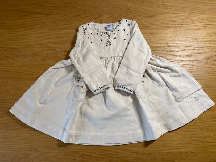 Petit Bateau Robe chaude crème Taille 3 ans - photo numéro 2