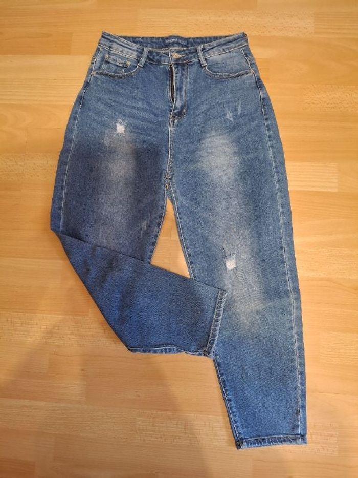 Jean mom taille 42 bleu denim