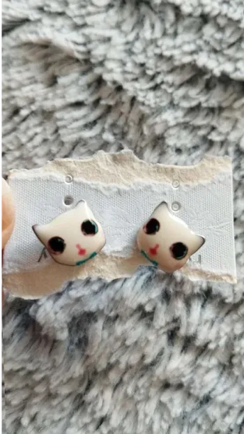 Boucles d'oreilles tête de chat