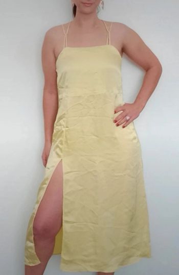 Robe longue fendue satin soirée Zara neuve 38