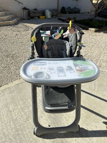 Chaise haute évolutive CHICCO Polly Magic Relax - graphite