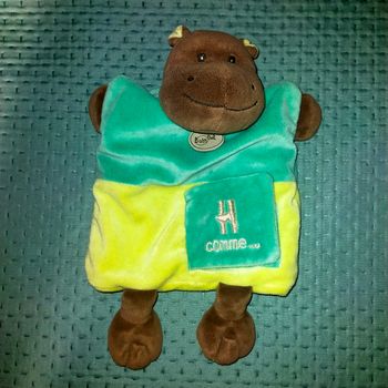 Doudou marionnette Hippopotame Vert H comme Hoppo Baby nat 