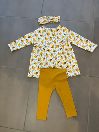 Ensemble fille robe pantalon bandeau  18 mois