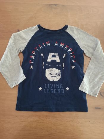 T-shirt manches longues captain america 4 5 ans