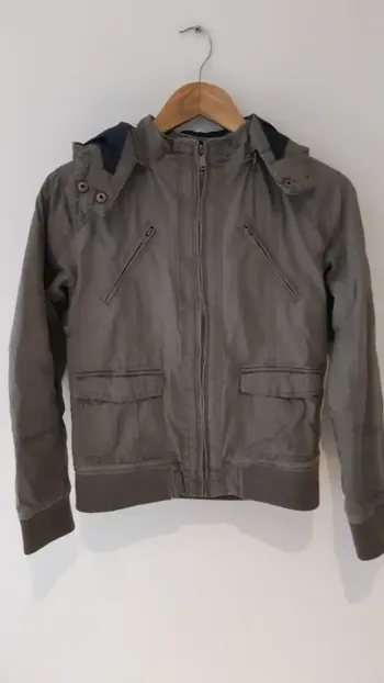 Blouson avec capuche amovible Okaïdi 12 ans kaki
