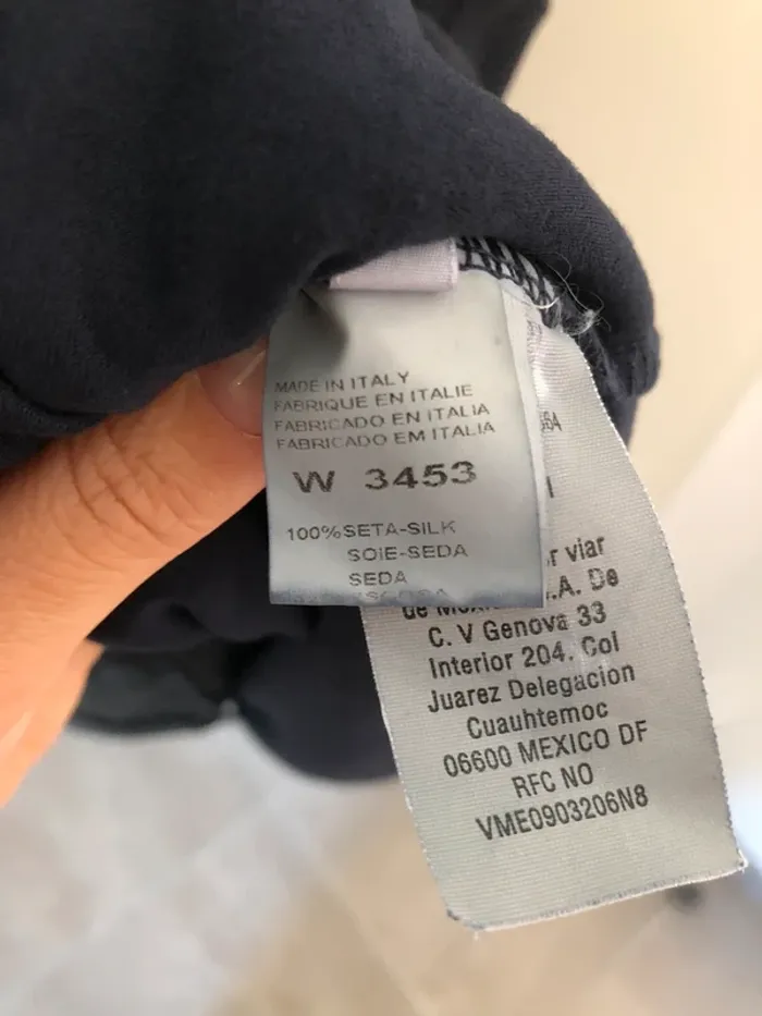 Robe en soie bleue marine La Fée Maraboutée taille 38 - photo numéro 6