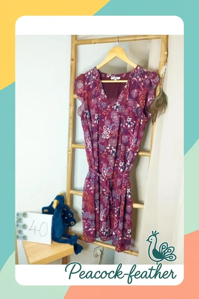 Robe fleurie bordeaux 40 la halle