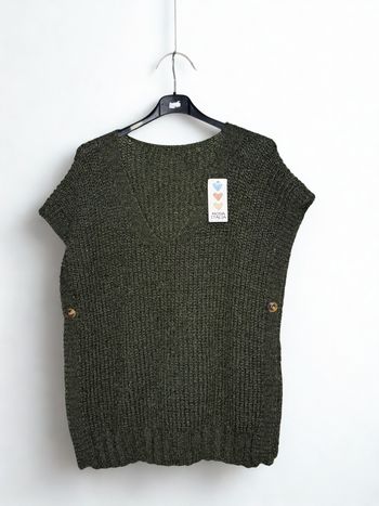 Pull sans manches doux grande taille