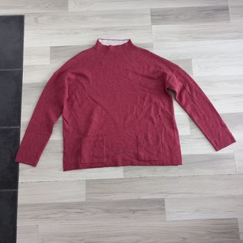 Pull femme avec col bordeaux taille 38