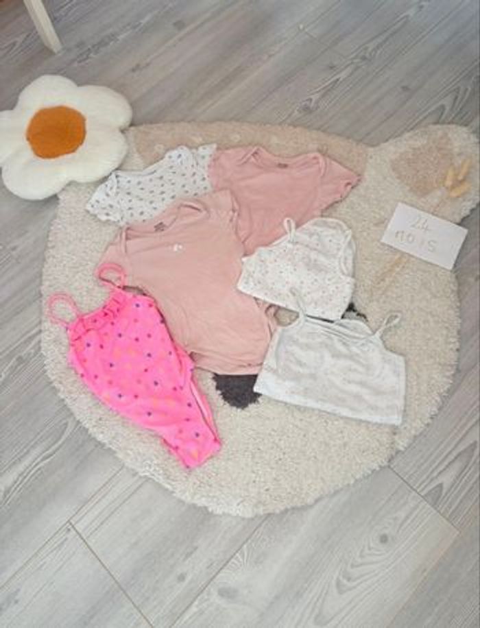 Lot bodys manches courtes fille 24 mois - photo numéro 2