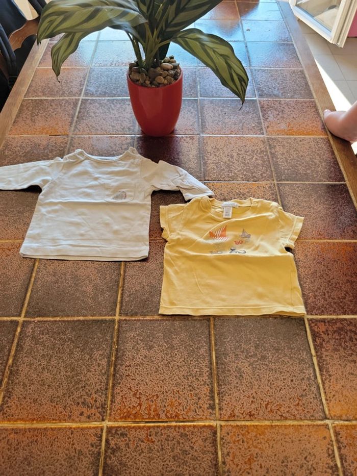 Lot tee shirt manches courtes et longues