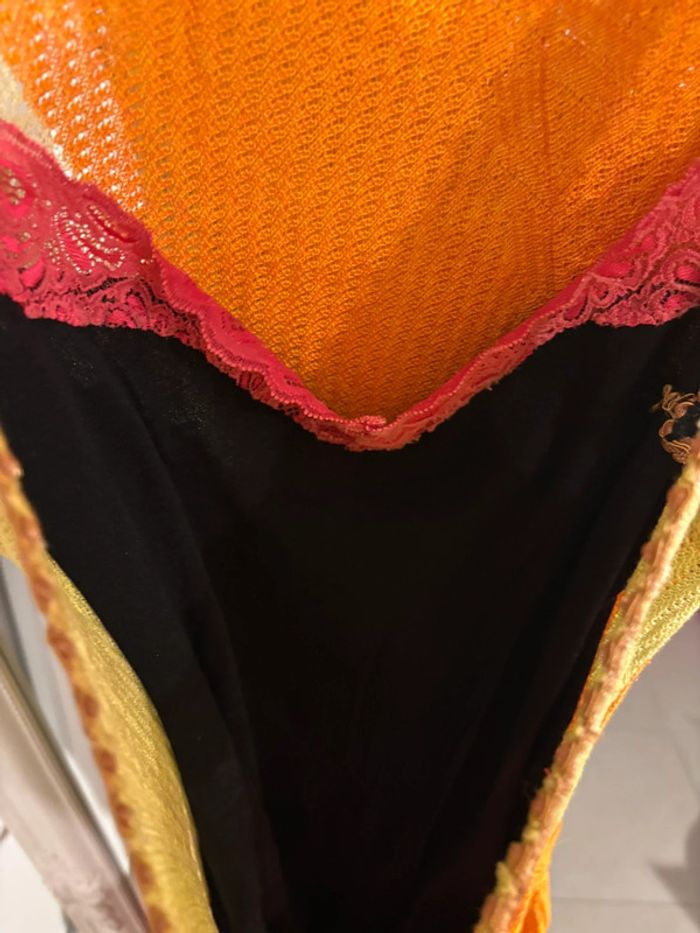 Robe deux-en-un originale dentelle & résille colorée - photo numéro 7