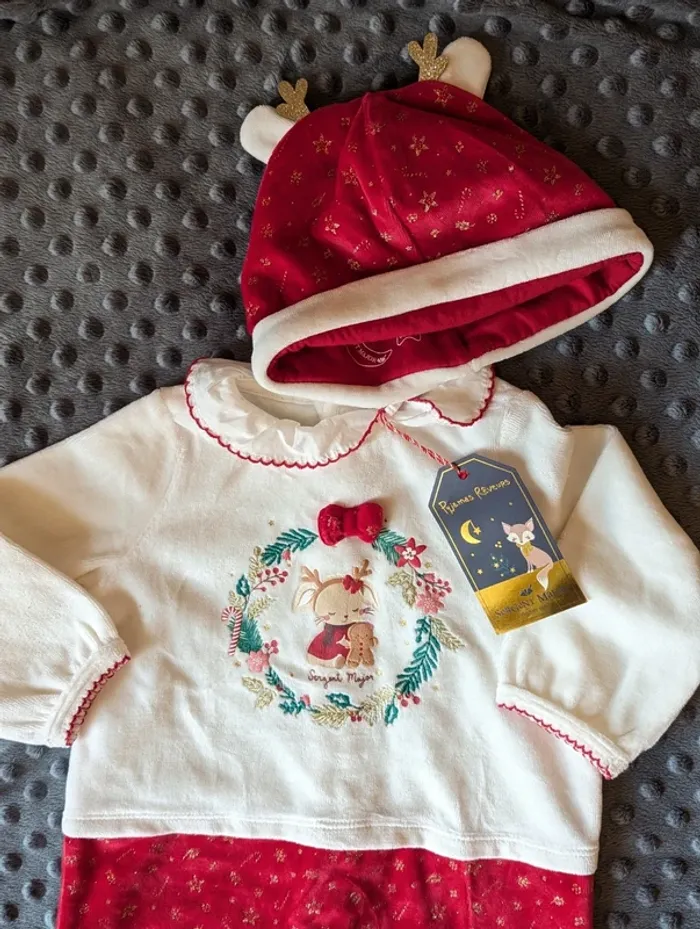 Pyjama de Noël Sergent Major 6 mois – Neuf avec étiquette + bonnet - photo numéro 2