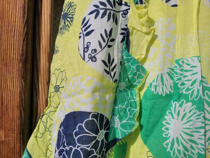 Magnifique robe d'été Jean Bourget, colorée tons vert, 10 ans - photo numéro 4