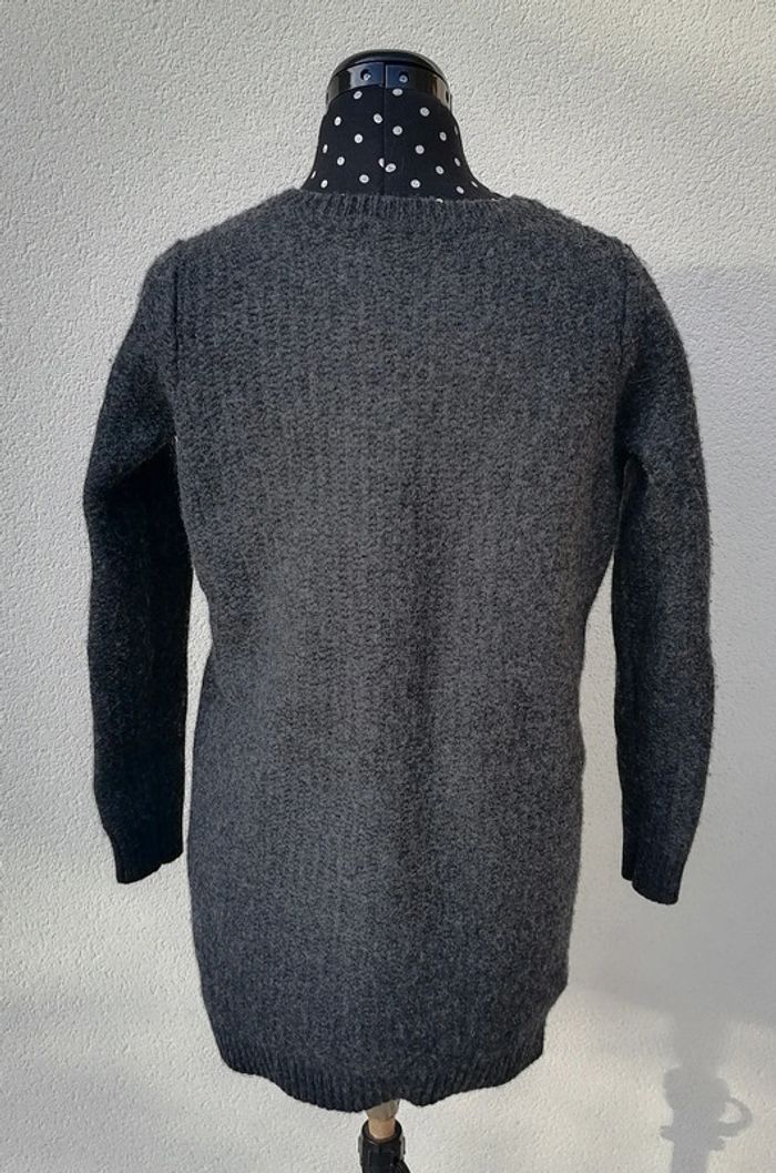 Robe pull laine et cuir gris foncé noir Taille S COS - photo numéro 4