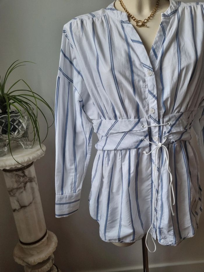 Chemise rayé en coton corset - photo numéro 14