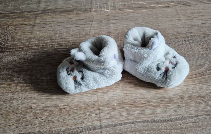 Chaussons bébé "Chat" en polaire toute douce - Taille 16/17 - photo numéro 4