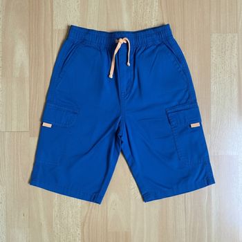 Short cargo garçon bleu marine & orange – 6 ans