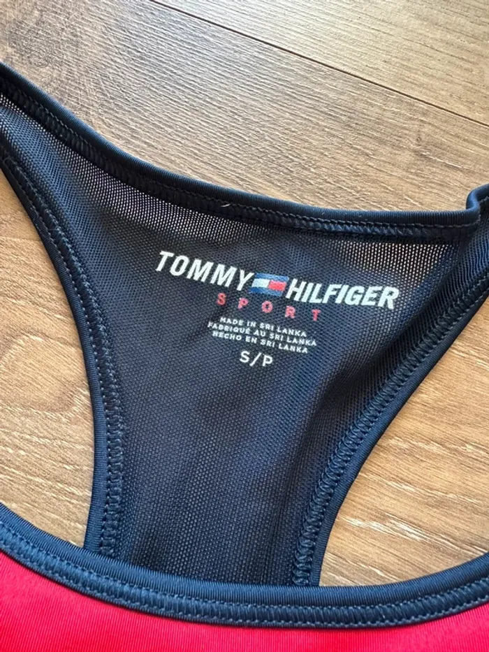 Brassière de sport Tommy Hilfiger bleue rouge et blanche taille 36 - photo numéro 2