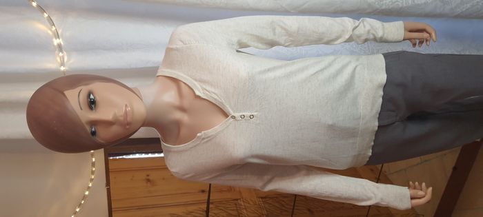 Pull fin beige moucheté "Camaîeu" taille S
