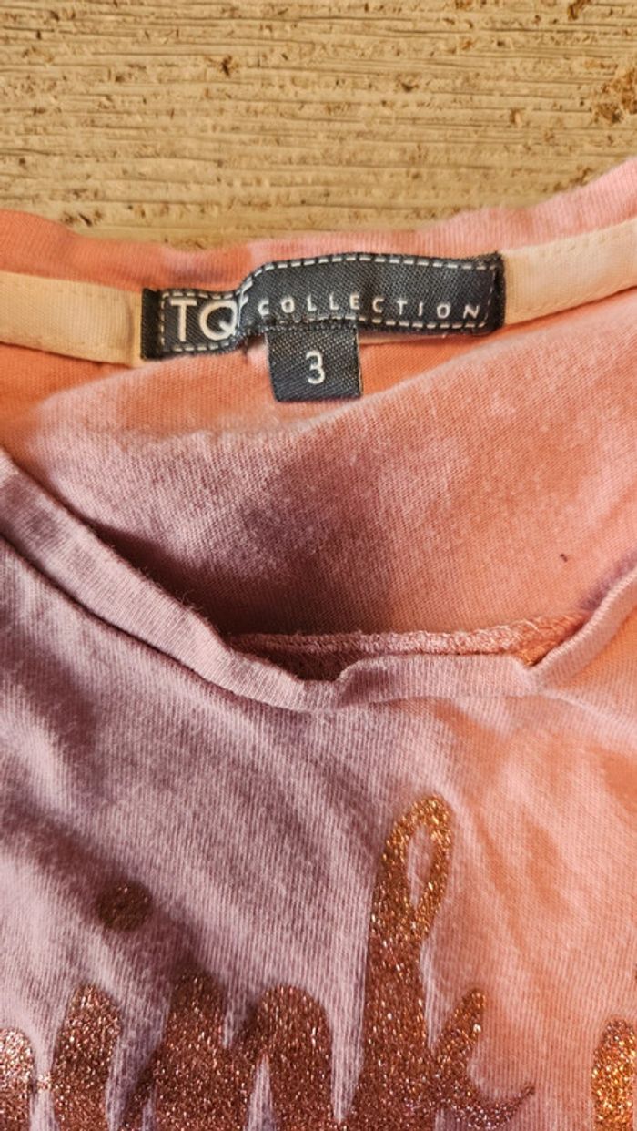 T shirt rose clair à manches courtes, avec dessin de Vespa, TQF Collection, 3 ans, très peu mis - photo numéro 4