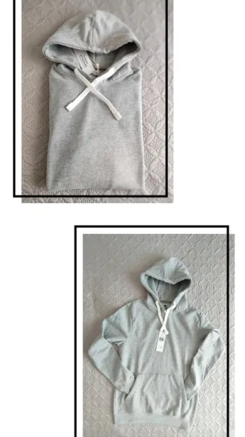 Sweat à capuche gris molletonné Taille M