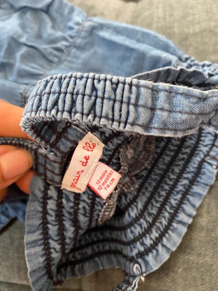 Robe en jean sans manches grain de blé 12 mois - photo numéro 3