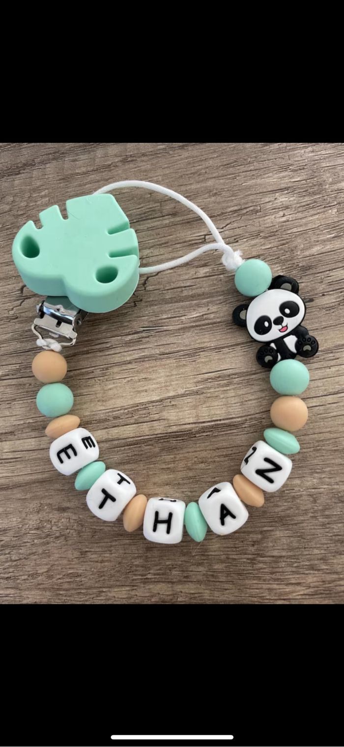 Attache tétine personnalisée Panda - photo numéro 2